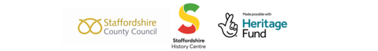 Staffordshire County Council logo - Staffordshire History Centre logo - National Heritage Lottery Fund logo