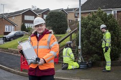 David Williams with LED Street Light