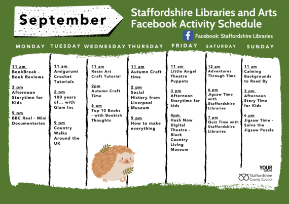 Staffordshire Libraries Facebook Timetable September