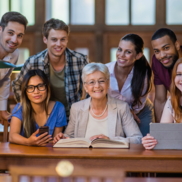 Mixed aged group together in a library