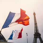 Eiffel Tower and French flags