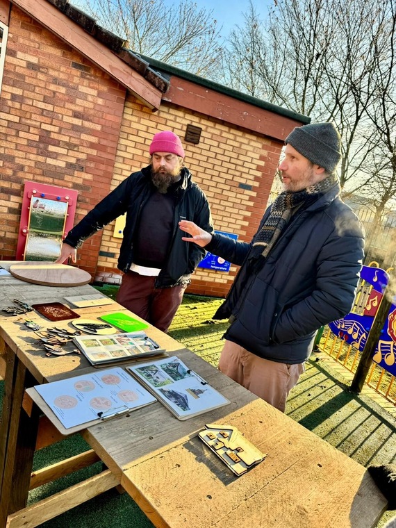 Ben and Phil from Juneau Projects working with Men in Sheds