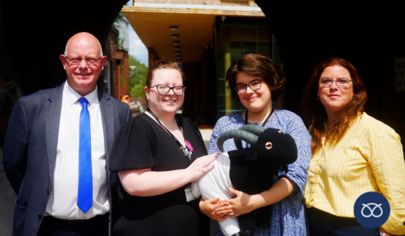 Oatcake the goat, mascot for Staffordshire History Centre