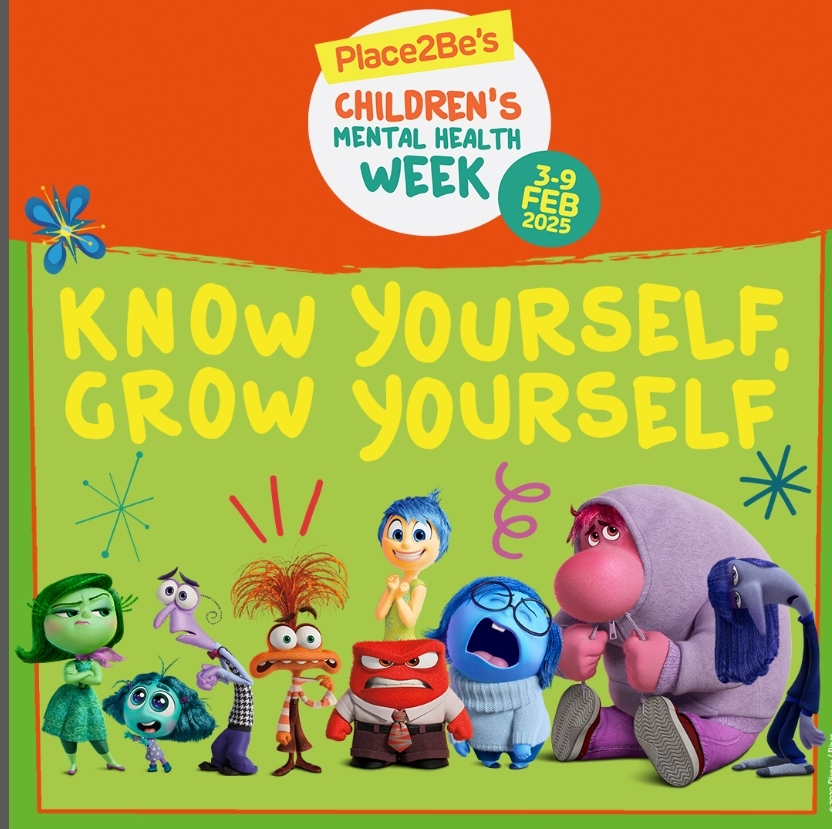 Grow Yourself Know Yourself Childrens Mental Health Week Theme 2025 A group of Inside Out 2 characters
