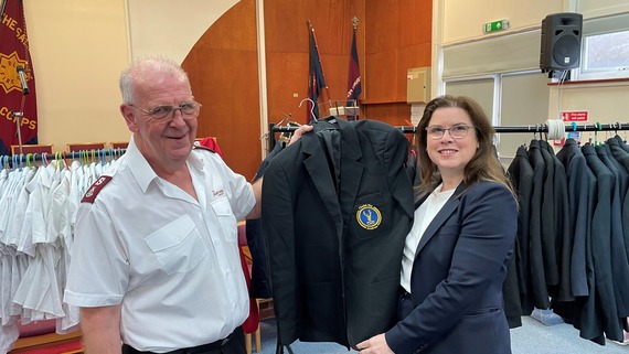 Salvation Army officer and Councillor Victoria Wilson with PLUM items