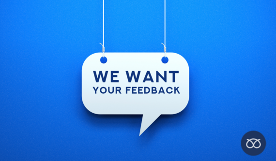 text in speech bubble which says "share your feedback"