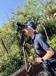 Man using binoculars