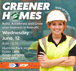 Greener Homes retrofit event poster