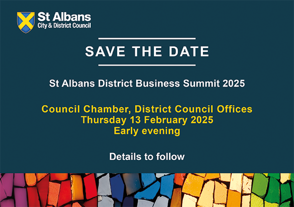 St Albans Business Summit 2025 save the date flyer