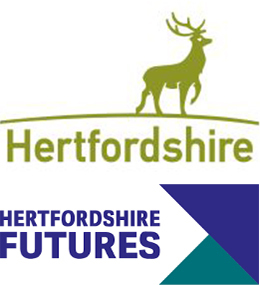 Hertfordshire County Council and Hertfordshire Future logos