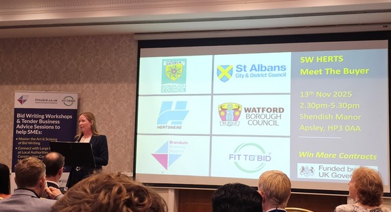 Cllr Helen Campbell speaking at the Meet the Buyer event on 13 November 2025