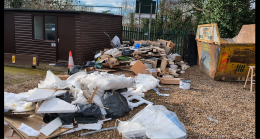 Photo of fly tip outside a school