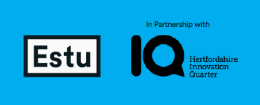 Herts IQ and Estu logos