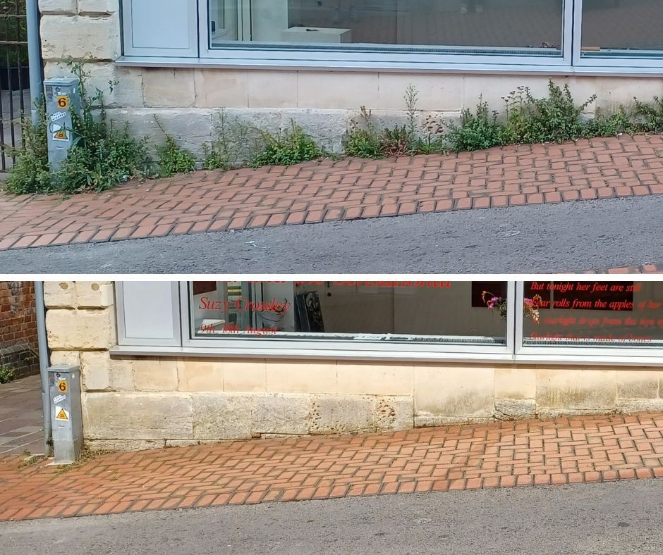 Stroud town centre before and after the clean-up