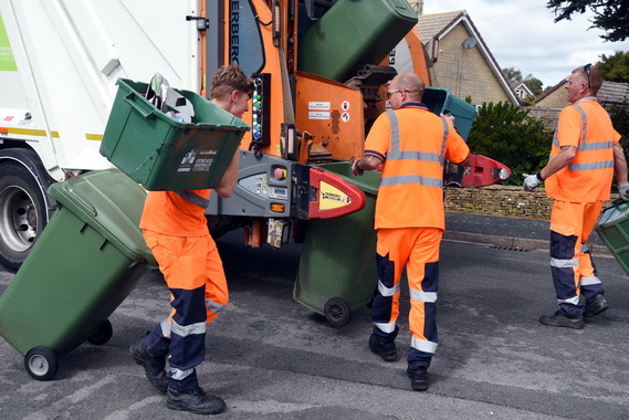 Ubico crew collecting waste for Stroud District Council