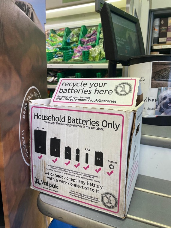 Household batteries can be disposed of safely at supermarkets 