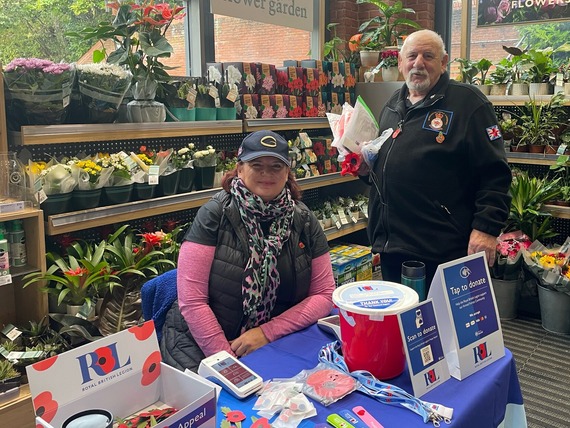 Volunteers selling poppies at Tesco in Stroud