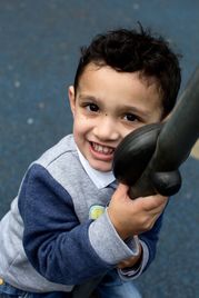 Child climbing in Hanley Park