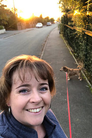 Councillor Abi Brown walking her dog