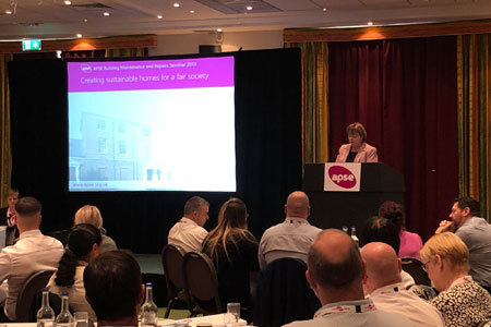 Councillor Abi Brown speaking to APSE