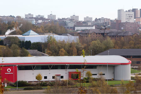 View across the city including Vodafone