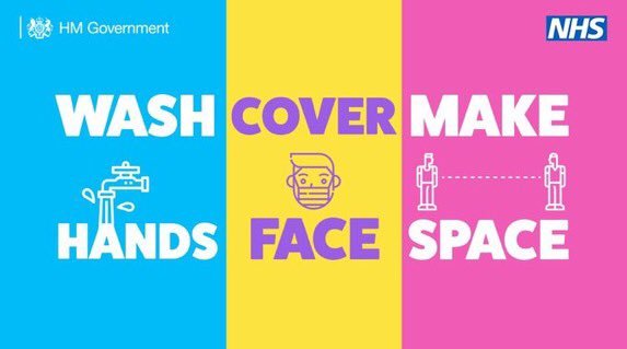 Wash hands make space cover face