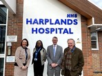 This is an image of Sir Julian Hartley visiting Harplands Hospital