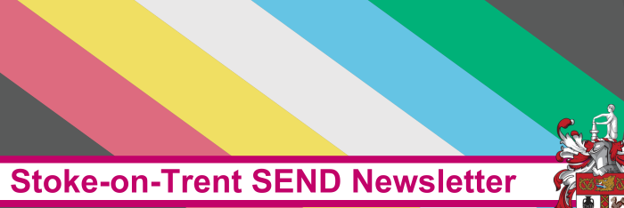Stoke-on-Trent SEND newsletter with Disability Pride flag