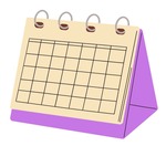 Cartoon image of a desktop calendar