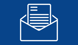 Letter on a blue background