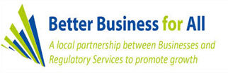 better business for all logo in blue and yellow