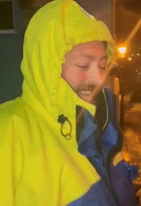 Dartmouth Lower Ferry - cheerful crew member bundled up against the weather