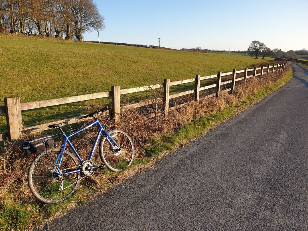 bike against fence 