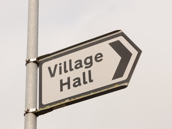 village hall sign