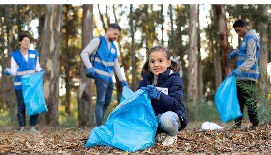 young person litter picking