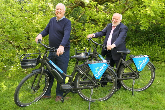 Cllr Birch and Abbott with Catbikes