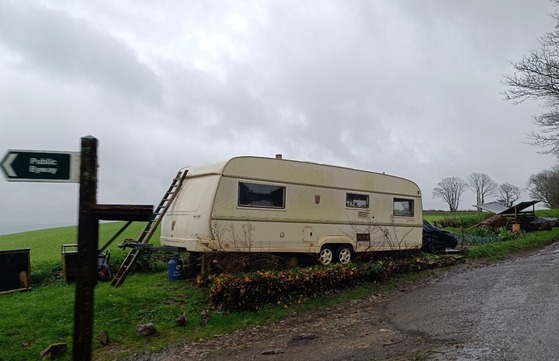 caravan on land nr totnes