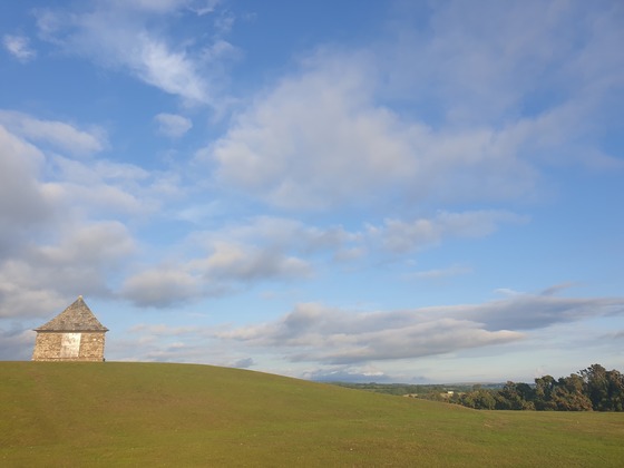 The Pimple - a small folly on top of a green mound.
