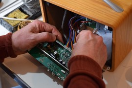 radio being repaired