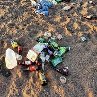 Litter on beach