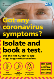 Got any Coronavirus symptoms? Isolate and book a test
