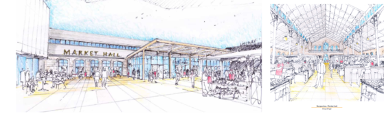 Two artist impressions of the proposed market changes