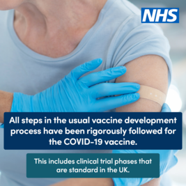 All steps in the usual vaccine development process have been rigorously followed for the Covid-19 vaccine.  This includes clinical trial phases 