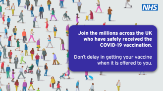 Jon the millions across the UK who have safely received the Covid-19 vaccine. Don't delay in getting your vaccine when it is offered to you