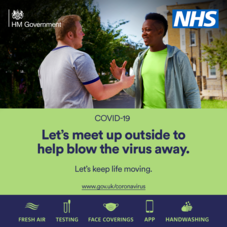Let's meet up outside to help blow the virus away.  Let's keep life moving