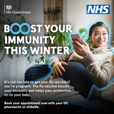 Boost your immunity this winter.  It's not too late to get your flu vaccine if you're pregnant.  