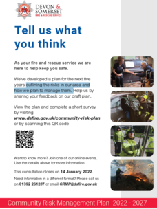 Fire and Rescue service poster promoting consultation