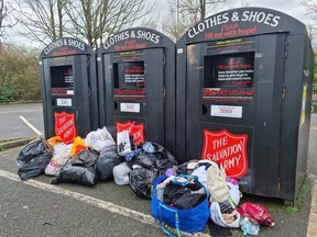 Overflowing clothes banks