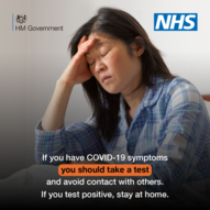 if you have Covid-19 symptoms you should take a test and avoid contact with others.  If you test positive, stay at home