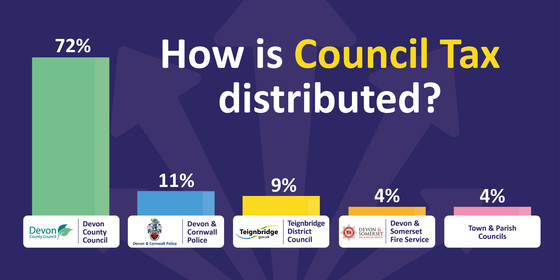 Bar chart showing how council tax is allocated across authorities